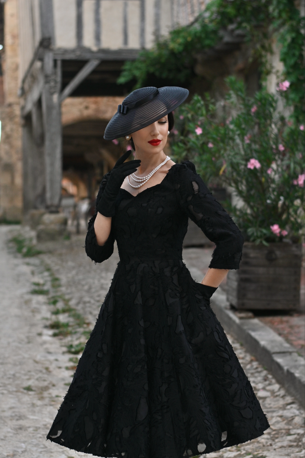 Noir Floral Swing Dress in Extended Sizing